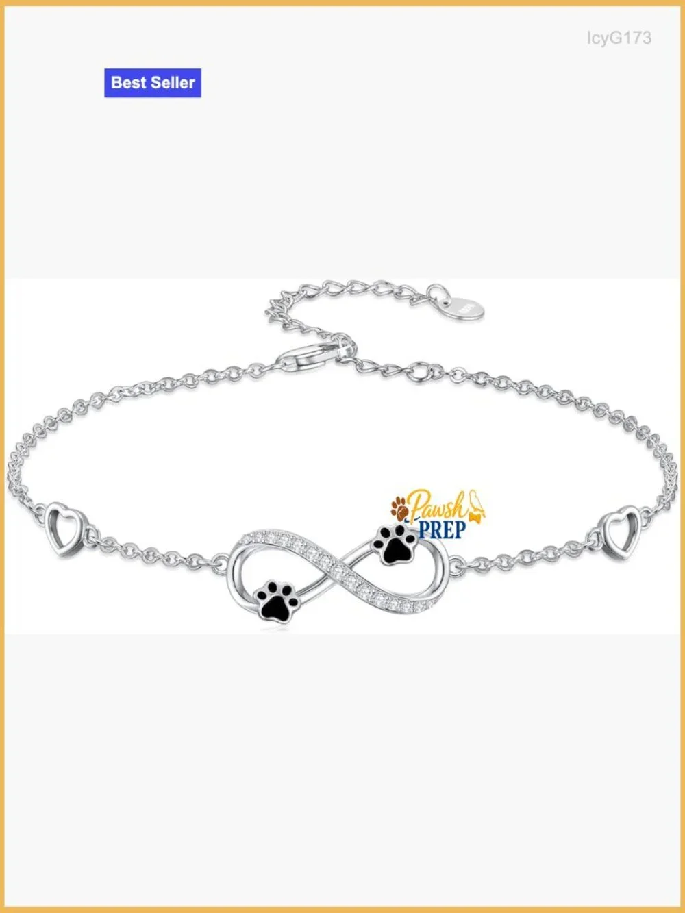 Sterling Silver Ankle Bracelet with Animal Charms, 9 Inch Chain